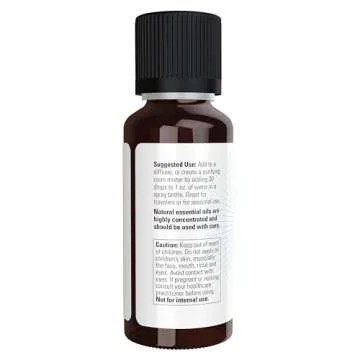 NOW Essential Oils, Clear the Air Oil Blend, Purifying Aromatherapy Scent, Blend of Pure Essential Oils, Steam Distilled, Vegan, Child Resistant Cap, 1-Ounce