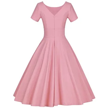 GownTown 1950s Vintage Dress with Pockets for Women
