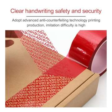 WELSTIK Red Tamper Evident Security Tape - 1.88 x 55 Yards