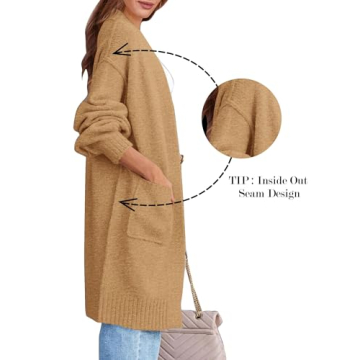 Stylish KIRUNDO Women's Oversized Cardigan with Pockets