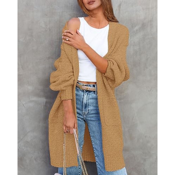Stylish KIRUNDO Women's Oversized Cardigan with Pockets