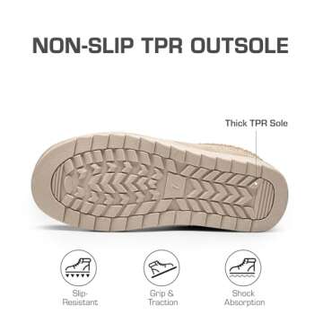 DREAM PAIRS Women's Fuzzy Cozy Slippers Genuine Suede Indoor Outdoor Fluffy Home Comfy Winter Slip On Cute Warm Memory Foam Furry Shoes FuzzyEasy,Size 11,Sand,SDSL2412W