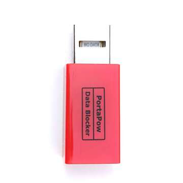 PortaPow 3rd Gen USB Data Blocker (Red 2 Pack) - Protect Against Juice Jacking