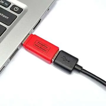 PortaPow 3rd Gen USB Data Blocker (Red 2 Pack) - Protect Against Juice Jacking