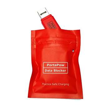 PortaPow 3rd Gen USB Data Blocker (Red 2 Pack) - Protect Against Juice Jacking