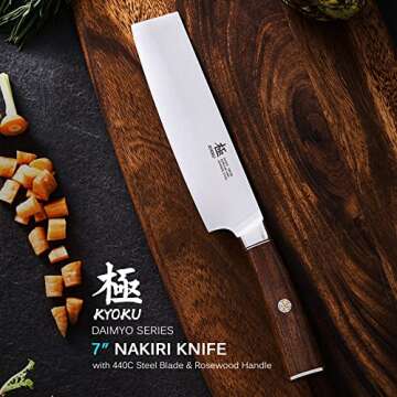 KYOKU 7 Inch Nakiri Knife - Daimyo Series - Exceptional Precision & Comfort