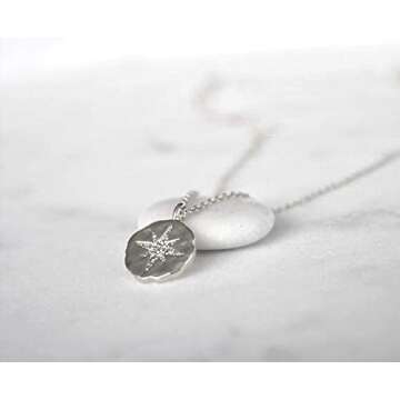 Sweet 16 Gift for Girls • Diamond Starburst Pendant • Happy 16th Birthday • Silver • Sixteen...