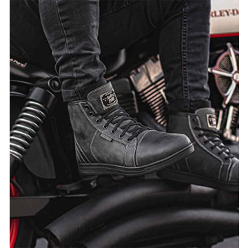 Indie Ridge Black Motorcycle Boots - Waterproof Safety Style