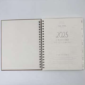 Rae Dunn PLANNER 2025 Planner - 17 MONTHS - Aug 2024 to Dec 2025 - Kraft Hard Cover - 10 X 8 in