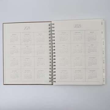 Rae Dunn PLANNER 2025 Planner - 17 MONTHS - Aug 2024 to Dec 2025 - Kraft Hard Cover - 10 X 8 in