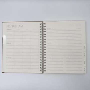 Rae Dunn PLANNER 2025 Planner - 17 MONTHS - Aug 2024 to Dec 2025 - Kraft Hard Cover - 10 X 8 in