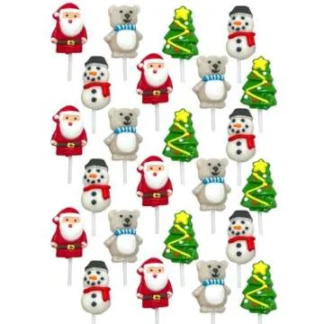Christmas Lollipops - Holiday Suckers - 24 Individually Wrapped Bulk - Christmas Candy Variety Pack ...