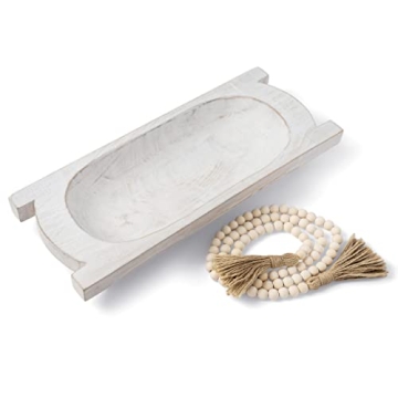 Jollifiers Large Wooden Dough Bowl - 19" Centerpiece Bowl for Home Decor or Farmhouse Table Decor - ...