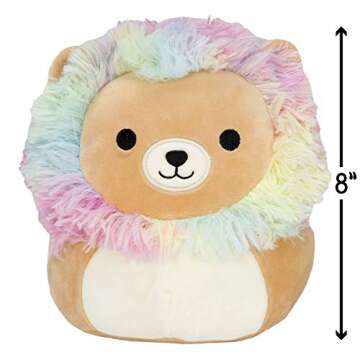 Squishmallows Official Kellytoy Plush 8" Leonard The Rainbow Mane Lion - Ultrasoft Stuffed Animal Plush Toy