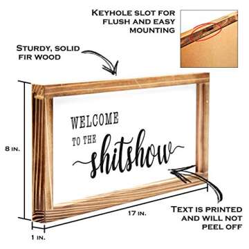 Welcome To The Shitshow Sign 8x17 Inch, Rustic Sign, Welcome To Shitshow Home, Vintage Sign, Welcome...