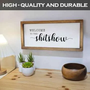 Welcome To The Shitshow Sign 8x17 Inch, Rustic Sign, Welcome To Shitshow Home, Vintage Sign, Welcome To Our Shitshow Sign with Wood Frame