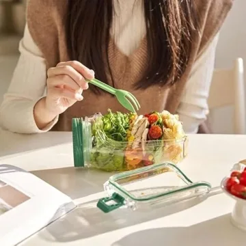 Vatpulk Cqvni Salad Jar - Side Open Design with Leakproof Compartment for Freshness