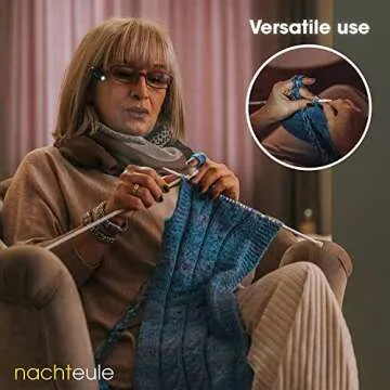 Nachteule Rechargeable Reading Light for Glasses, Headphones or Headband (Included). LED Book Light. Award Winning Clip-on Design Made in Germany. Complimentary Protective Case Included