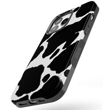 Casely iPhone 13 Pro Max Case | Compatible with MagSafe | Current Mood | Cow Print Case