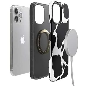 Casely iPhone 13 Pro Max Case | Compatible with MagSafe | Current Mood | Cow Print Case