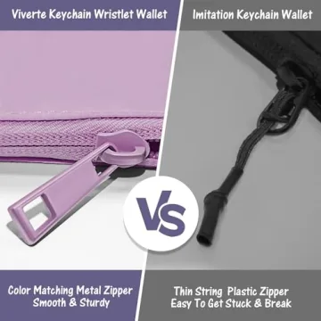 Viverte Mini Zip Around Wristlet Wallet for Women