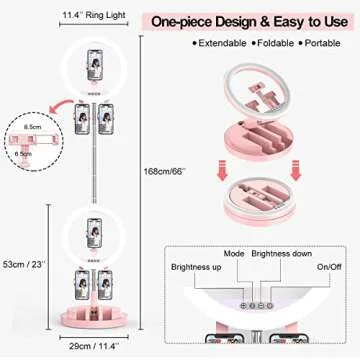 Portable 11’’ Selfie Ring Light for Streaming & Makeup