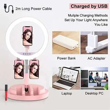 Portable 11’’ Selfie Ring Light for Streaming & Makeup