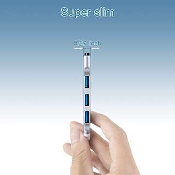 WONKEGONKE USB Hub Port Splitter: USB Port Expander - USB 3.0 Hub USB Dongle Multiport for Laptop PC Dell HP (4-Port)