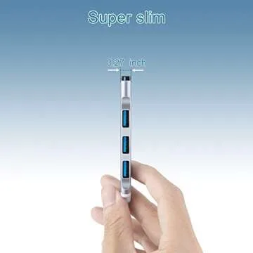 WONKEGONKE USB Hub Port Splitter: USB Port Expander - USB 3.0 Hub USB Dongle Multiport for Laptop PC Dell HP (4-Port)