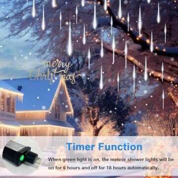 Aluan Meteor Shower Christmas Lights for Outdoor Decor