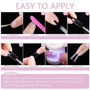 gootrades Duck Fan Flare Full Cover Nail Tips, 504PCS Clear Natural Crystal Feet Styel for Wide French False Extension, All Acrylic Nails Professional Y2K-ins paire Designs(12 Size), Transparent