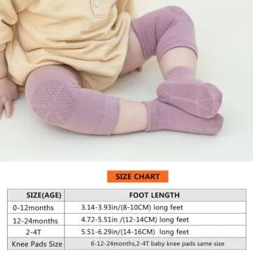 ISANPAN Unisex Baby Crawling Anti-Slip Knee Pads and Socks,Save Baby Knee and Ankle (color C, 12-24 Months)
