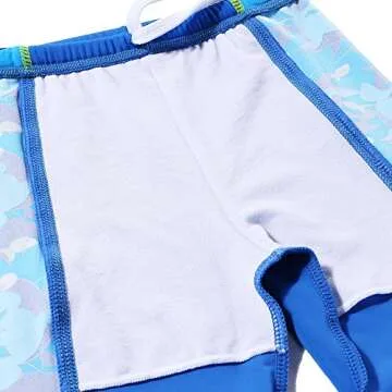 TFJH E Kids Boys Swimsuit UPF 50+ UV Sun Protective 2PCS Fish,Navy Long,7-8Y(Tag No.128/134)