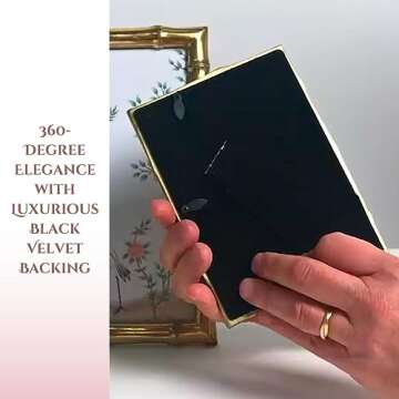 Two's Company Bamboo Picture Frames, Decorative Wall & Tabletop 5x7 & 4x6 Gold Frame Set - Vertical/Horizontal Display