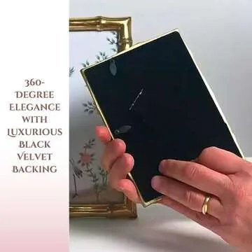 Two's Company Bamboo Picture Frames, Decorative Wall & Tabletop 5x7 & 4x6 Gold Frame Set - Vertical/Horizontal Display