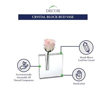 Badash Crystal Block Bud Vase 5x5 - Elegance Redefined in Decor