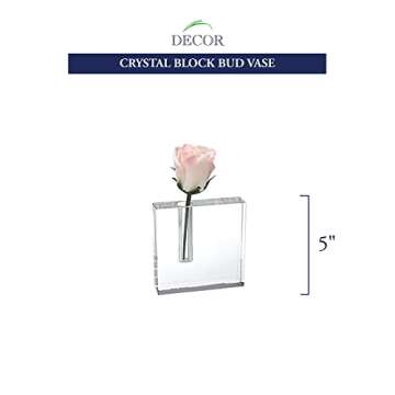 Badash Crystal Block Bud Vase 5x5 - Elegance Redefined in Decor