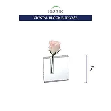 Badash Crystal Block Bud Vase 5x5 - Elegance Redefined in Decor