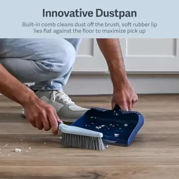 Casabella Angled Dustpan and Brush Set for Easy Cleanups