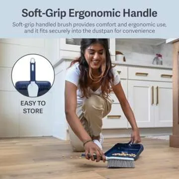 Casabella Angled Dustpan and Brush Set for Easy Cleanups