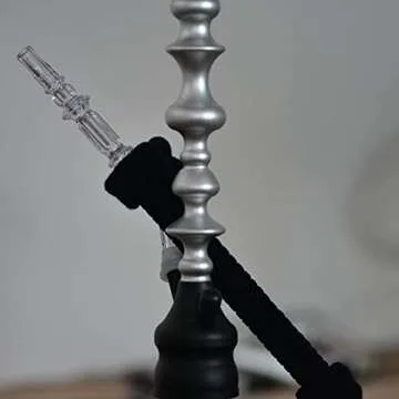 Hookah Hose Shisha Hose Washable Plush Hookah Pipe 6ft with Mini Ice Bag Detachable Mouth Tip Smoke Hose Hookah Shisha Pipe for Hookah Accessories (Black)