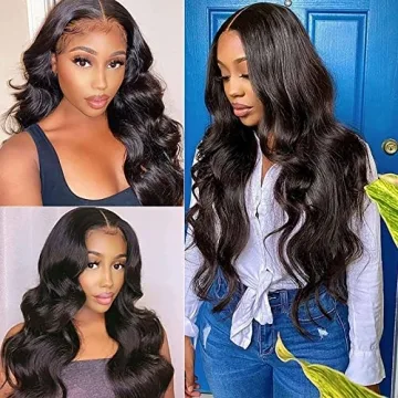 Siji Mei Body Wave Lace Front Wig 16 Inch Natural Black