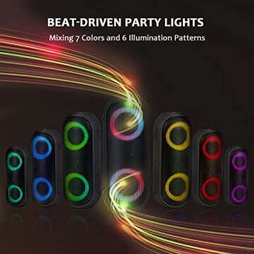 NOTABRICK Bluetooth Speakers with RGB Lights & 30W Sound