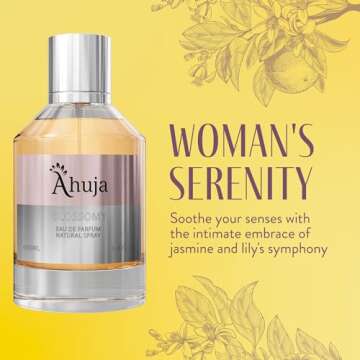 AHUJA Blossomy Eau De Parfum 3.4oz for Women, Floral Notes of Natural Tuberose and Jasmine-Best Alternative to Gucci Flora Gorgeous Gardenia.