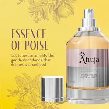 AHUJA Blossomy Eau De Parfum 3.4oz for Women, Floral Notes of Natural Tuberose and Jasmine-Best Alternative to Gucci Flora Gorgeous Gardenia.