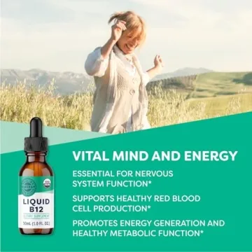 Organic Vimergy Liquid B12 for Energy and Brain Support - 30 Servings