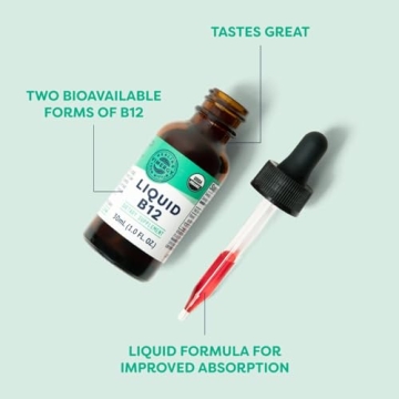 Organic Vimergy Liquid B12 for Energy and Brain Support - 30 Servings