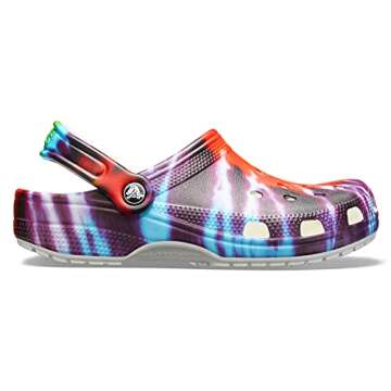 Crocs Unisex-Adult Classic Tie Dye Clogs, Multi, 9 Women/7 Men