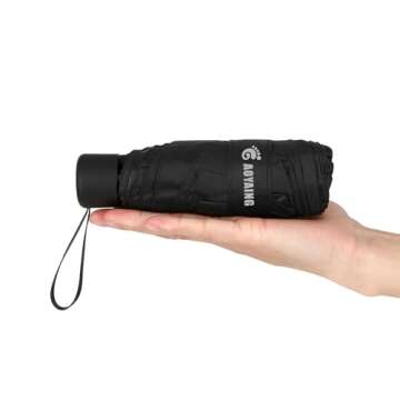 Small Mini Umbrella with Case by GAOYAINIG Light Compact Design Perfect for Travel Lightweight Porta...