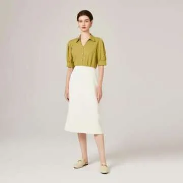 Vertundy Women's Mules Loafers Low Heel Flats Leather Slip On Backless Sandals for Girls Lady Work Slides Beige